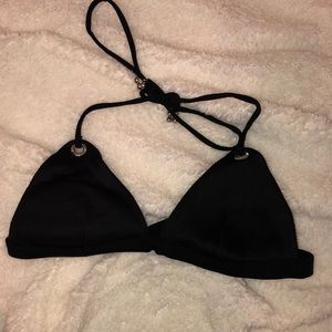 Ribbed black bikini top